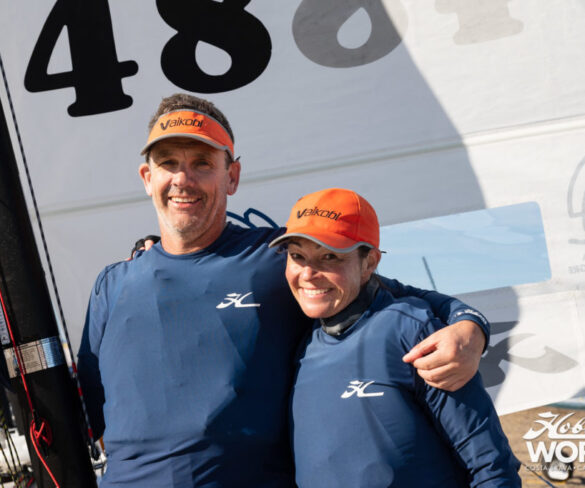Cam Owen and Susan Ghent(AUS) are champions the master’s division of the Hobie 16 World Championships
